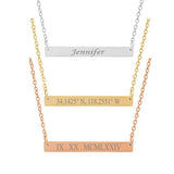 Personalized DOREMI Stainless Steel Bar Necklace with Any Name