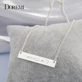 Personalized DOREMI Stainless Steel Bar Necklace with Any Name
