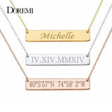 Personalized DOREMI Stainless Steel Bar Necklace with Any Name