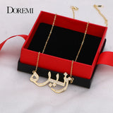 DOREMI Arabic Personalized Name Necklace with Stones Crystal