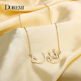 DOREMI Arabic Personalized Name Necklace with Stones Crystal