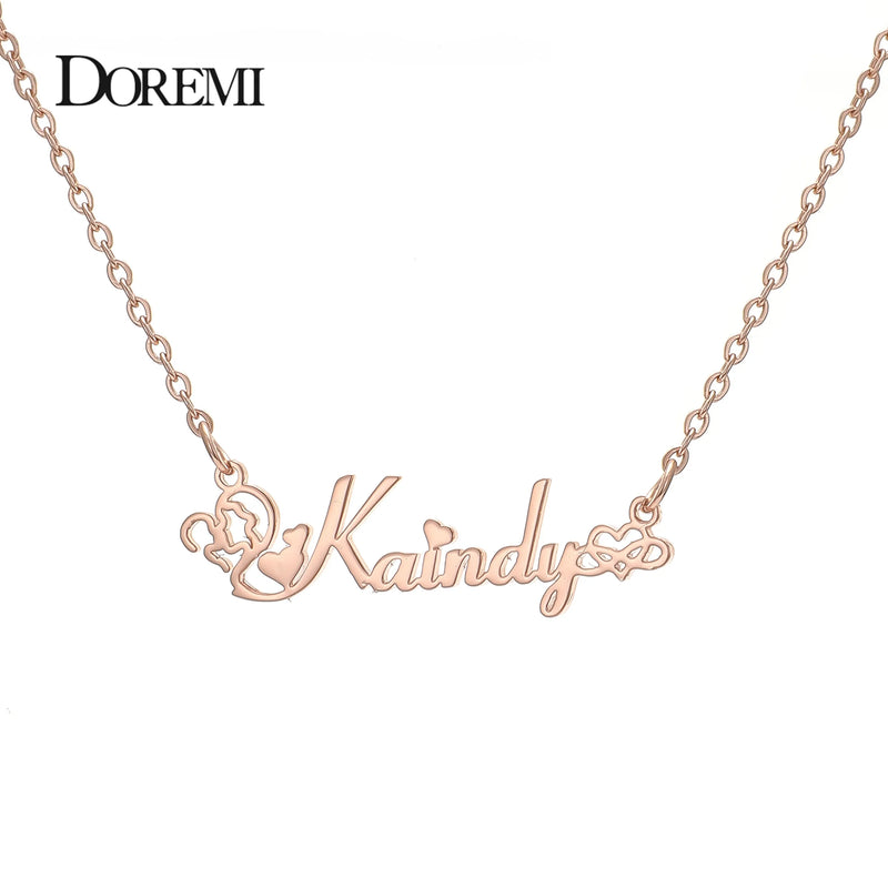 DOREMI 316L Stainless Name Necklaces with Symbols Chokers