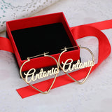 Doremi 50mm Personalized Name Heart Earrings for Women