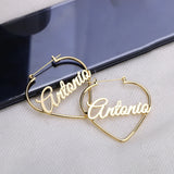 Doremi 50mm Personalized Name Heart Earrings for Women
