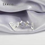 DOREMI 6MM Round Zircon Name Earrings Studs Stainless Nameplate Earrings