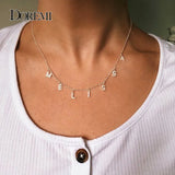 6mm Zircon Name Necklace for Women Girl Personalized Crystal Choker