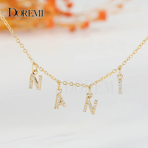 6mm Zircon Name Necklace for Women Girl Personalized Crystal Choker
