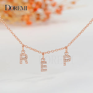 6mm Zircon Name Necklace for Women Girl Personalized Crystal Choker
