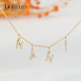 6mm Zircon Name Necklace for Women Girl Personalized Crystal Choker