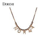 Doremi 6mm Zircon Pave Letter Necklace Personalized Name