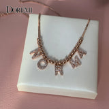 Doremi 6mm Zircon Pave Letter Necklace Personalized Name