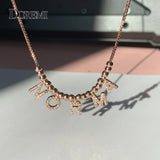 Doremi 6mm Zircon Pave Letter Necklace Personalized Name