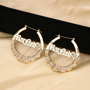 Doremi 70mm Hiphop Bamboo Hoop Earrings