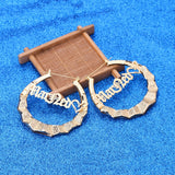 Doremi 70mm Hiphop Bamboo Hoop Earrings