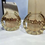 Doremi 70mm Hiphop Bamboo Hoop Earrings
