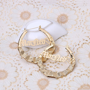 Doremi 70mm Hiphop Bamboo Hoop Earrings