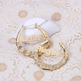 Doremi 70mm Hiphop Bamboo Hoop Earrings