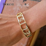 Doremi 9MM Zircon Name Bangles Personalized Letters/Numbers Bracelet