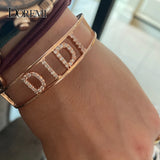 Doremi 9MM Zircon Name Bangles Personalized Letters/Numbers Bracelet