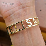 Doremi 9MM Zircon Name Bangles Personalized Letters/Numbers Bracelet