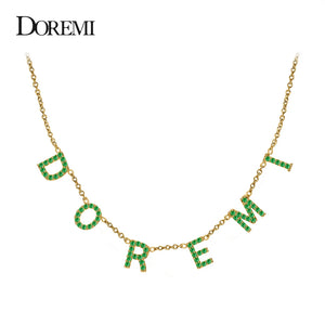 Custom CZ Crystal Name Necklace for Women Choker