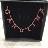 Custom CZ Crystal Name Necklace for Women Choker