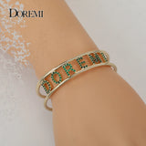 DOREMI 9mm Crystal Hollow Name Bangle with Stone Bar Bracelet
