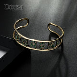 DOREMI 9mm Crystal Hollow Name Bangle with Stone Bar Bracelet