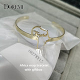 DOREMI Africa Map Name Bracelet Women Adjustable Personalized Jewelry