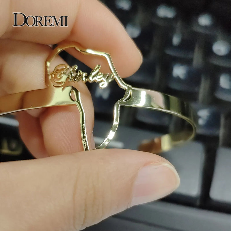 DOREMI Africa Map Name Bracelet Women Adjustable Personalized Jewelry