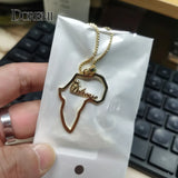 DOREMI Africa Map Personaliz Name Necklace for Women Jewelry
