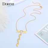 DOREMI Baby Feet Drop Pendant Necklace LOVE MOM Birthdate Personalized CZ Heart
