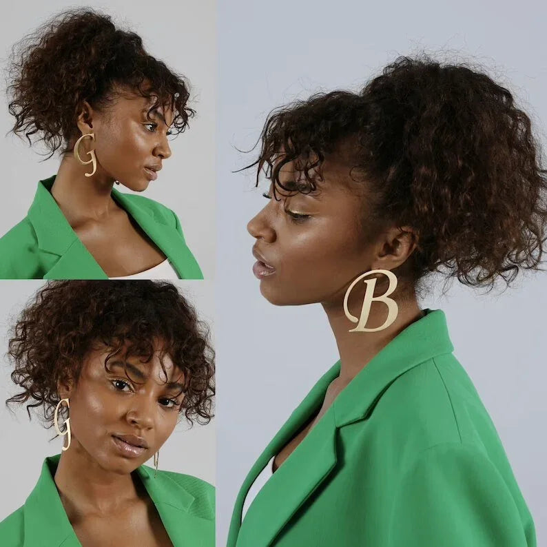 DOREMI Big Letter Studs Earrings for Girls