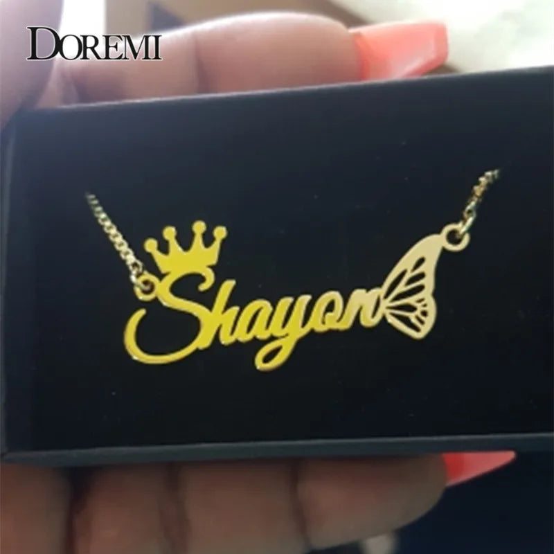 Personalized Name Necklace Punk Jewelry Stainless Steel