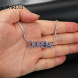 DOREMI Crystal Name Necklaces with Zircon Pendant Letters Necklace