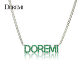 DOREMI Crystal Name Necklaces with Zircon Pendant Letters Necklace
