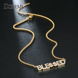DOREMI Crystal Name Necklaces with Zircon Pendant Letters Necklace