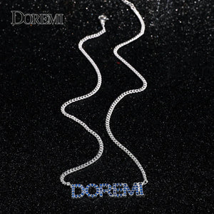 DOREMI Crystal Name Necklaces with Zircon Pendant Letters Necklace