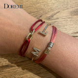 Doremi Initial Bracelet Zirconia Pave Setting Child & Adult Size