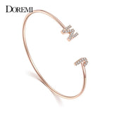 Doremi Initial Bracelet Zirconia Pave Setting Child & Adult Size