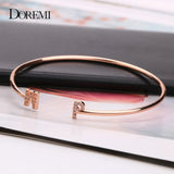 Doremi Initial Bracelet Zirconia Pave Setting Child & Adult Size