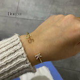 Doremi Initial Bracelet Zirconia Pave Setting Child & Adult Size