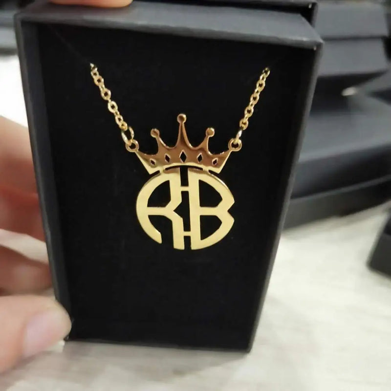 DOREMI Name Crown Necklace Stainless Steel Clavicle Necklace