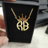 DOREMI Name Crown Necklace Stainless Steel Clavicle Necklace