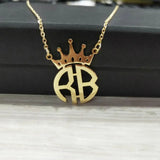 DOREMI Name Crown Necklace Stainless Steel Clavicle Necklace
