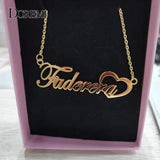 DOREMI Stainless Steel Personalized Necklace Name Number Clavicle Chain Pendant
