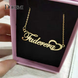 DOREMI Stainless Steel Personalized Necklace Name Number Clavicle Chain Pendant