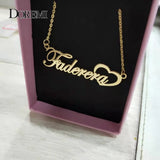 DOREMI Stainless Steel Personalized Necklace Name Number Clavicle Chain Pendant
