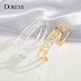 DOREMI Zircon Name Bangles Stainless Steel Personality Bracelet