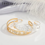 DOREMI Zircon Name Bangles Stainless Steel Personality Bracelet
